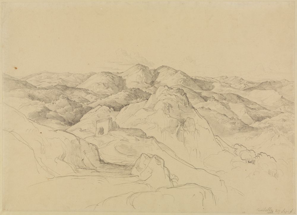 Ernst Fries - Blick über das Gebirge bei Civitella