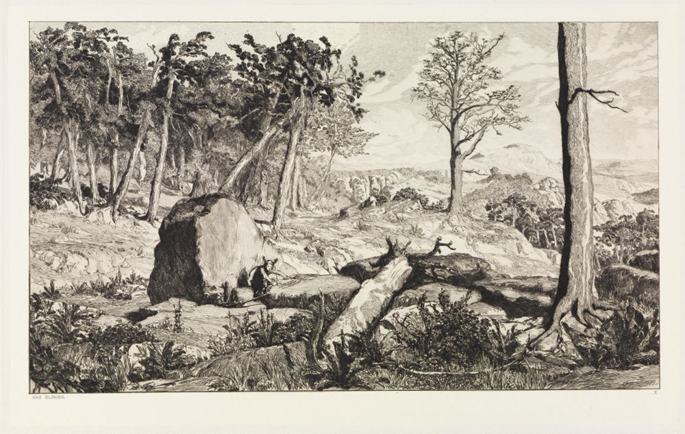 Max Klinger - Simplicius in der Wald-Einöde (Intermezzi, Opus IV, Blatt 10)