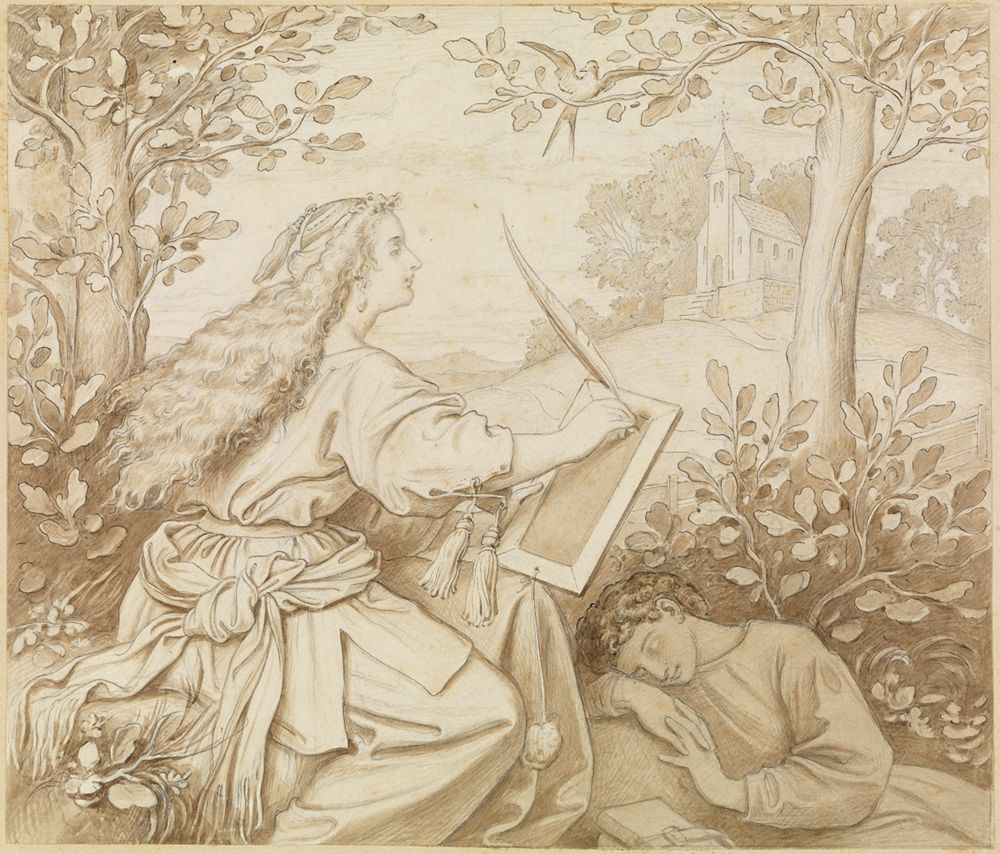 Moritz von Schwind - Erzengel Michaels Feder