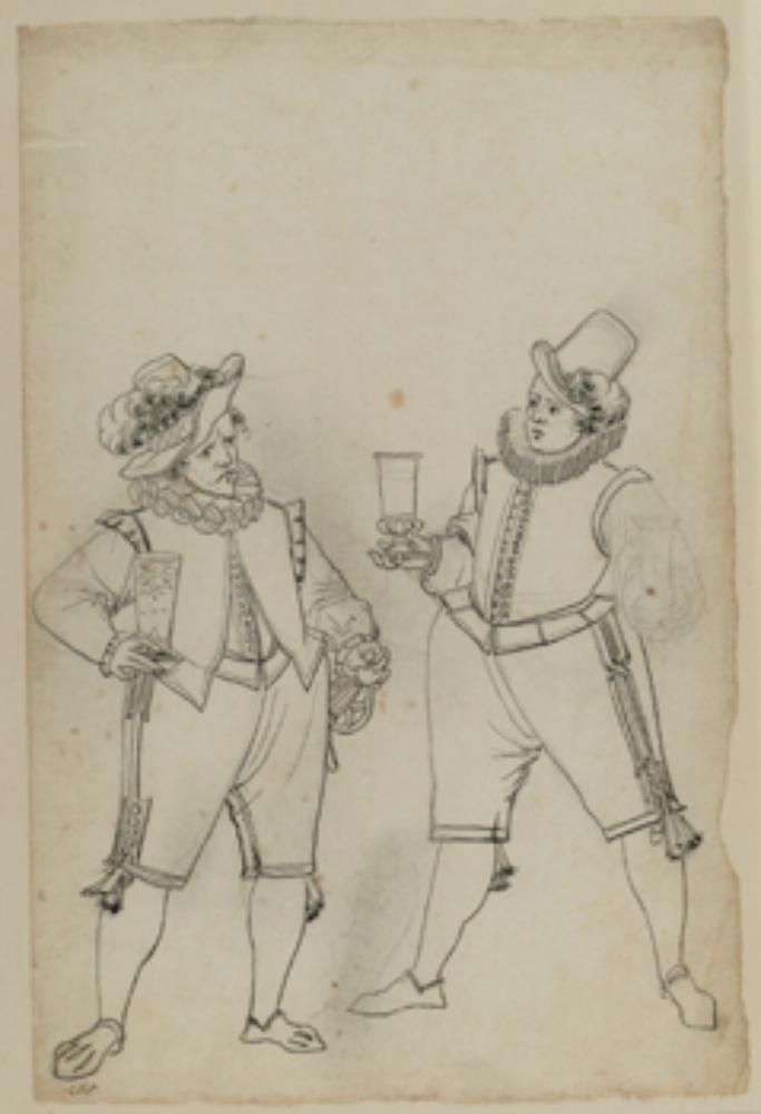 Bartholomäus Lingg (Werkstatt) - Zwei Männer mit Trinkbechern