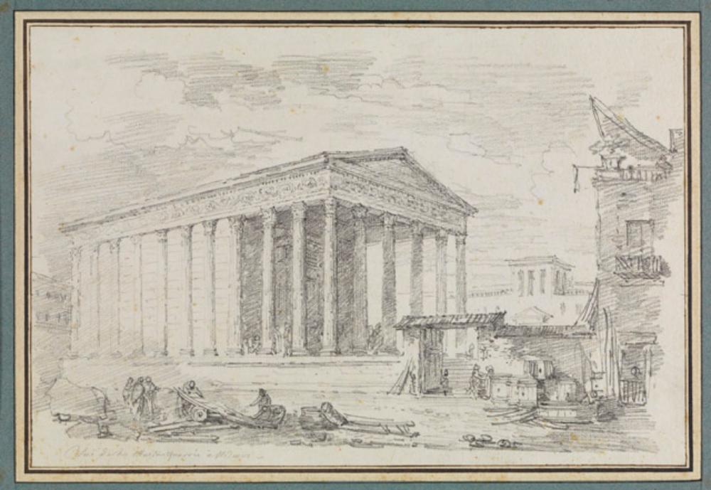 Jean-Honoré Fragonard - Die Maison Carrée in Nîmes