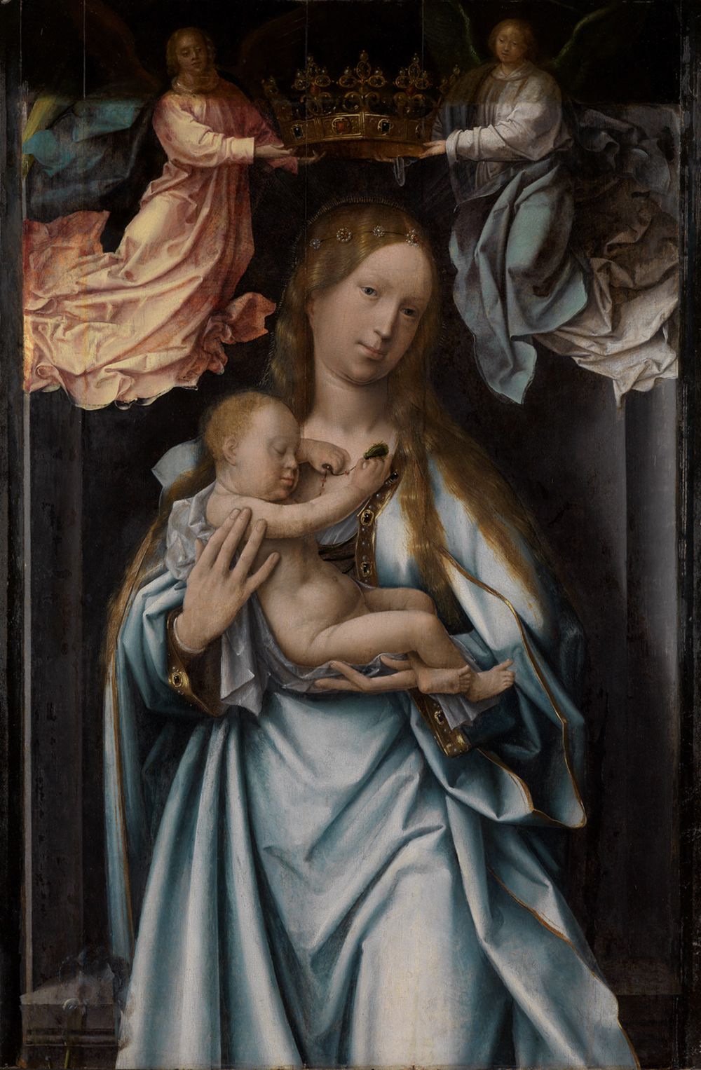 Jan Provost (1465) - Maria mit dem Kind, von Engeln gekrönt