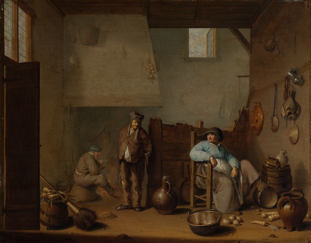 Harmen van Steenwyck - Kücheninneres mit drei Figuren