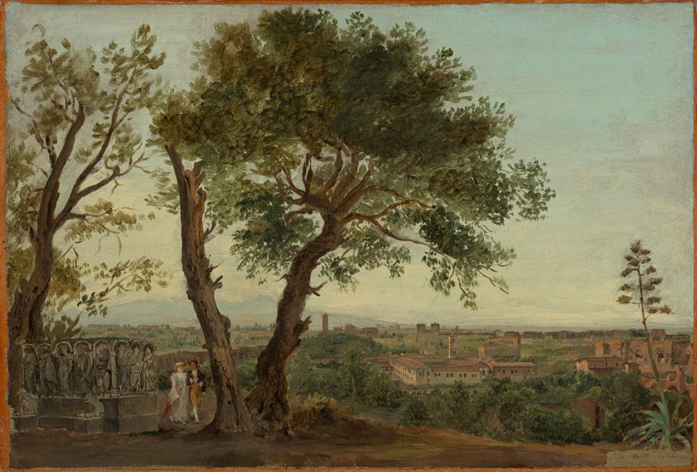 Georg von Dillis (zugeschrieben) - Blick von der Villa Celimontana auf Rom
