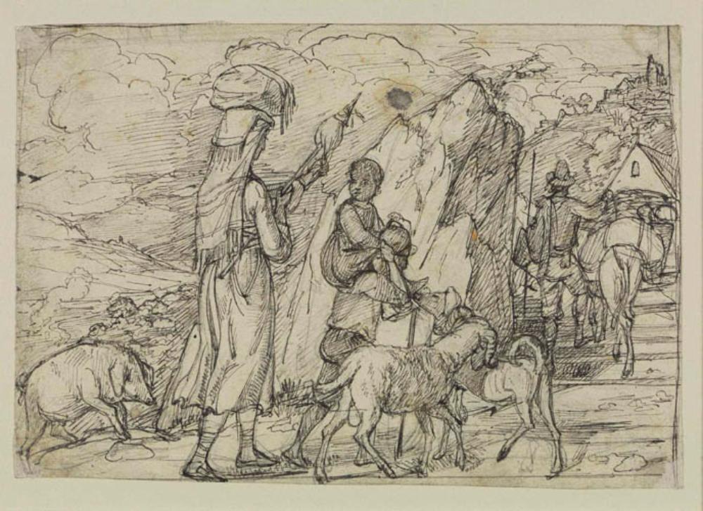 Friedrich Wasmann - Italienische Familie auf der Wanderschaft