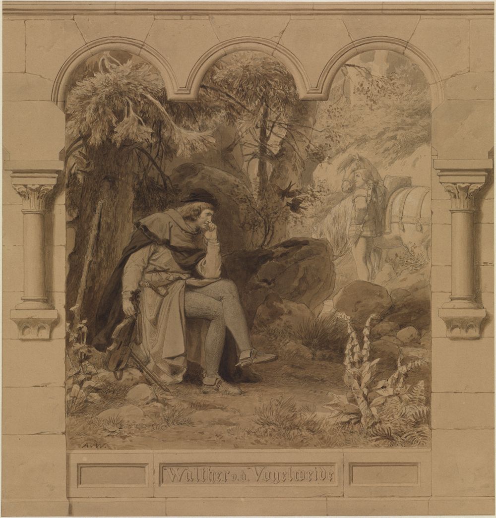 Anton von Werner - Walther v. d. Vogelweide (nach Scheffels Frau Aventiure)