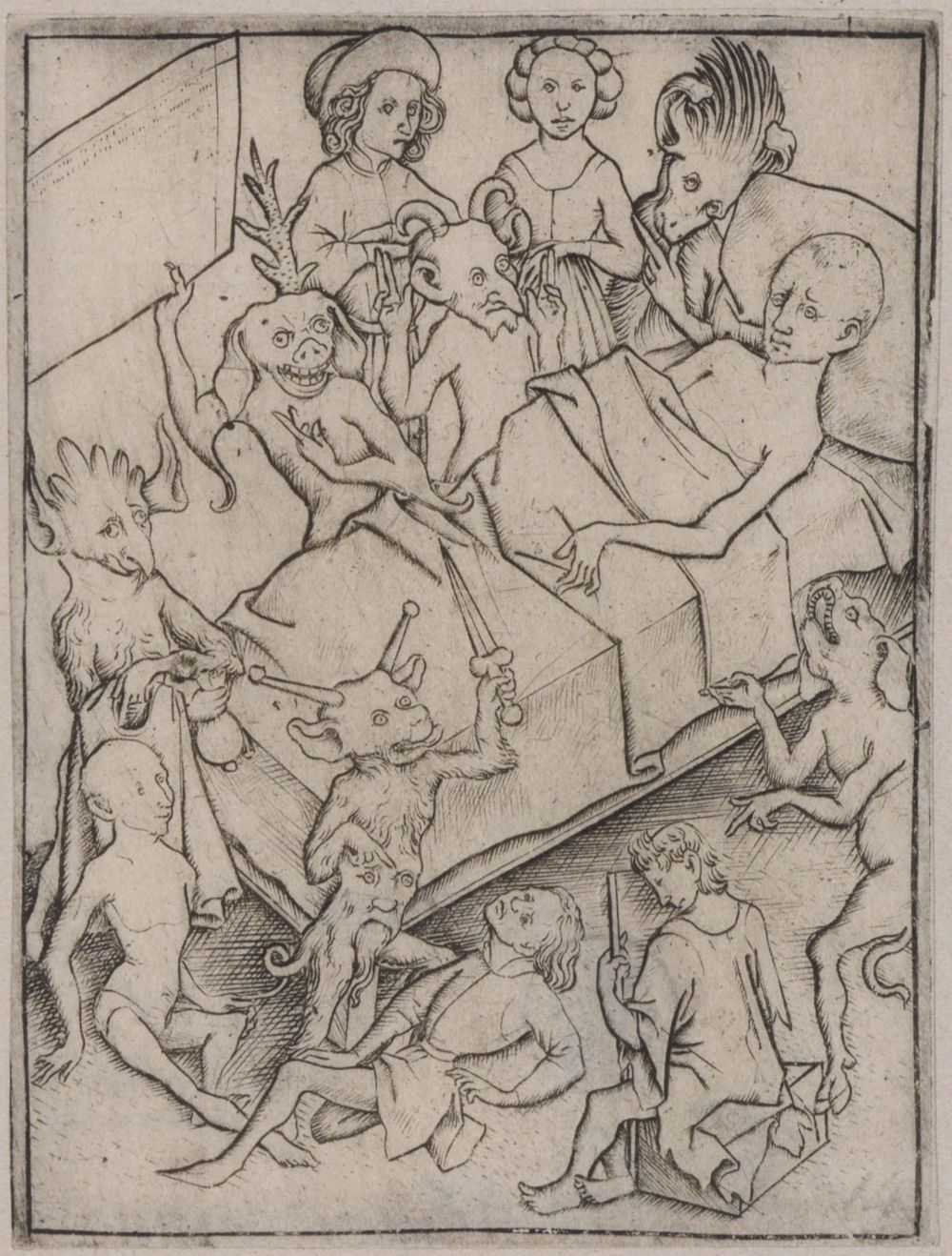 Meister E.S. - Versuchung durch Verzweiflung (Bl. 3 der Ars moriendi)