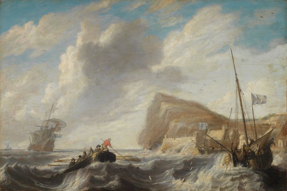 Bonaventura Peeters (1648) - Bewegte See mit Schiffen vor Kap Gibraltar