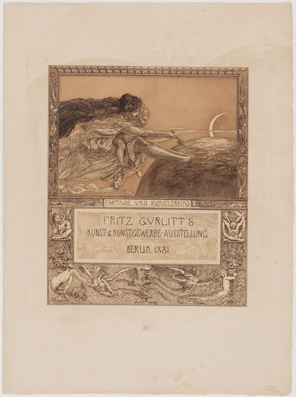 Max Klinger - Die Gurlitt-Ausstellungskarte: Fantasie und Künstlerkind