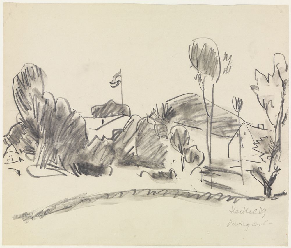 Erich Heckel - Häuser zwischen Bäumen (Dangast)