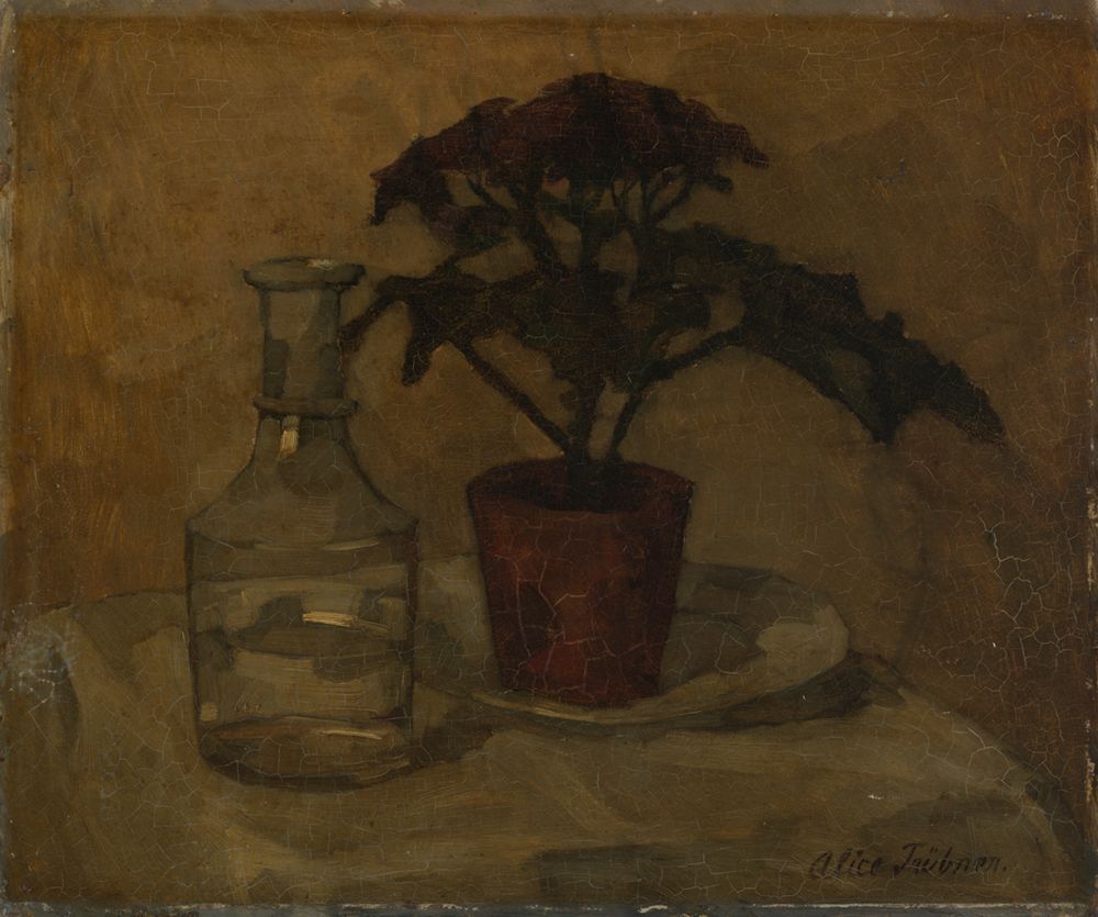 Alice Trübner - Stilleben mit Glasflasche