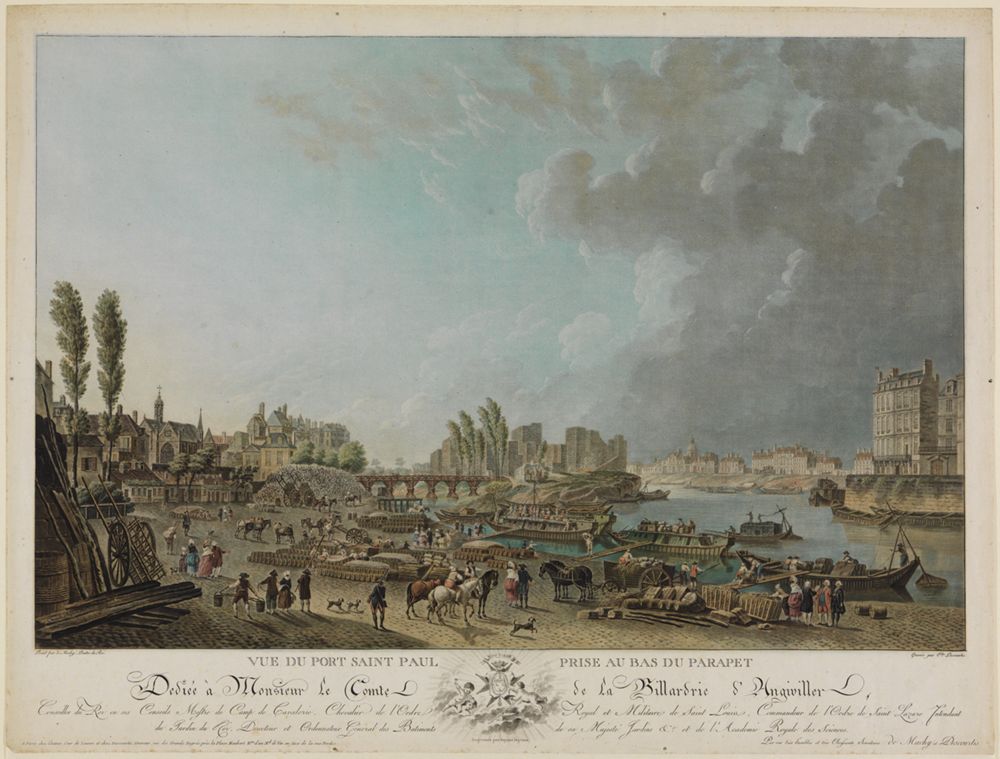 Charles-Melchior Descourtis - Blick auf den Port Saint-Paul und die Ile Louviers von Westen