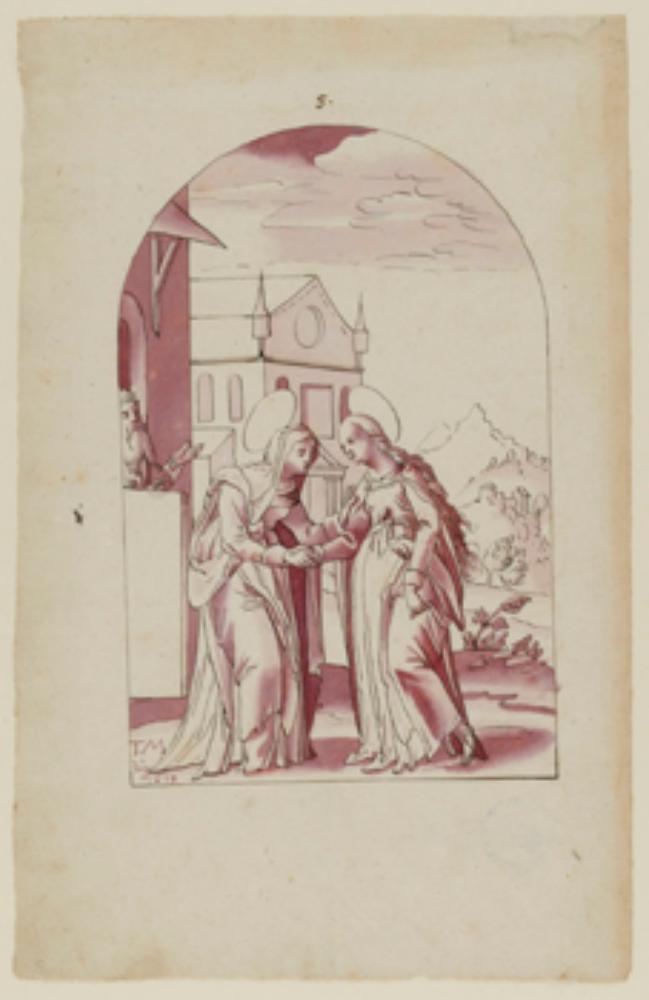 Tobias Müller (1629) - Entwurf für ein Mittelbild mit der Heimsuchung