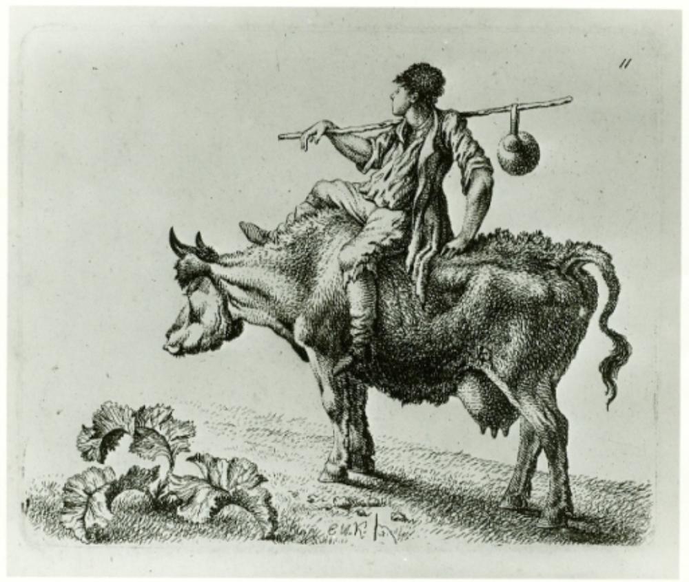 Carl Wilhelm Kolbe (1757) - Ein Hirtenknabe auf einer Kuh reitend