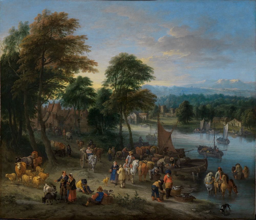 Theobald Michau - Flusslandschaft mit Figurenstaffage