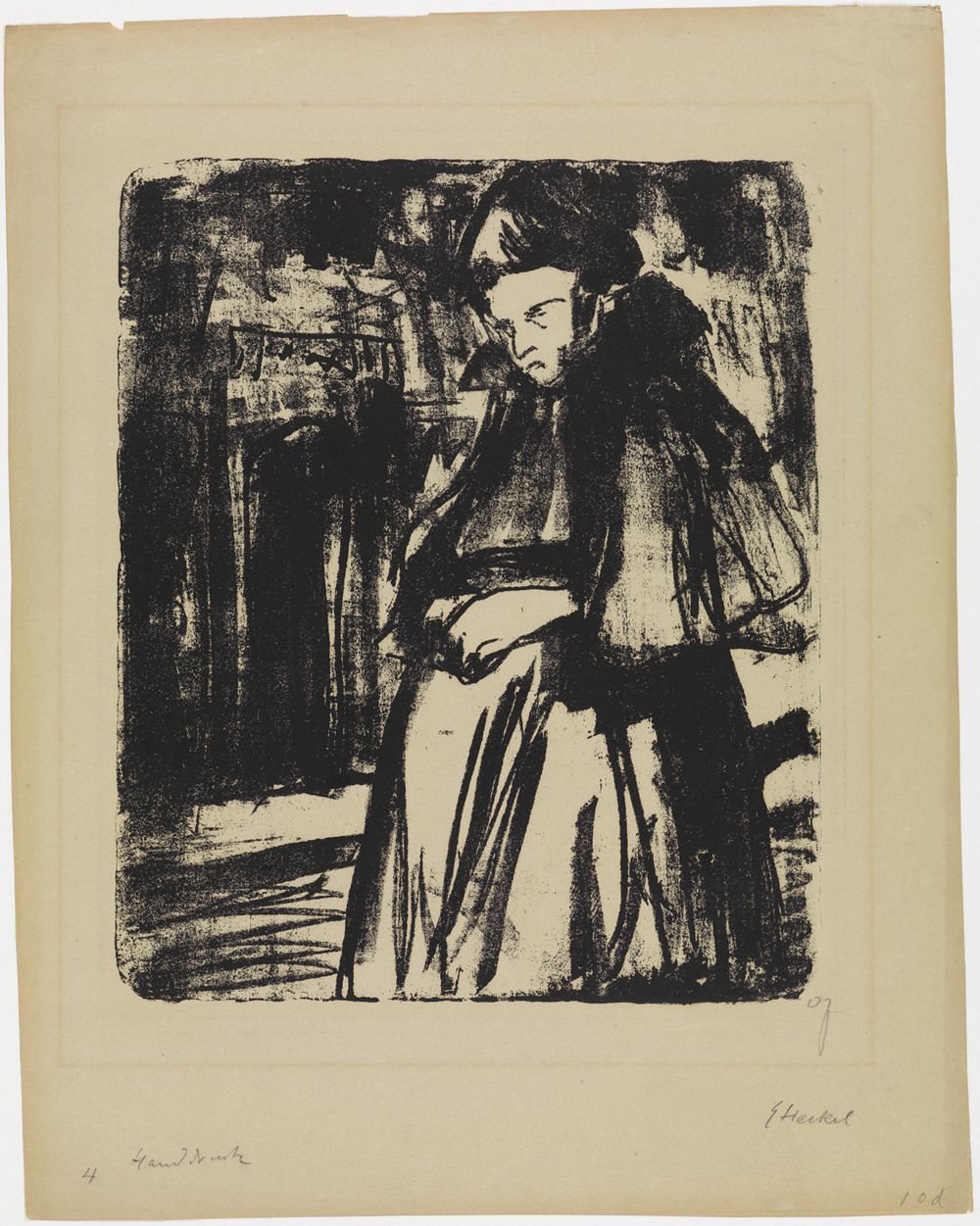 Erich Heckel - Frau in einer Gasse