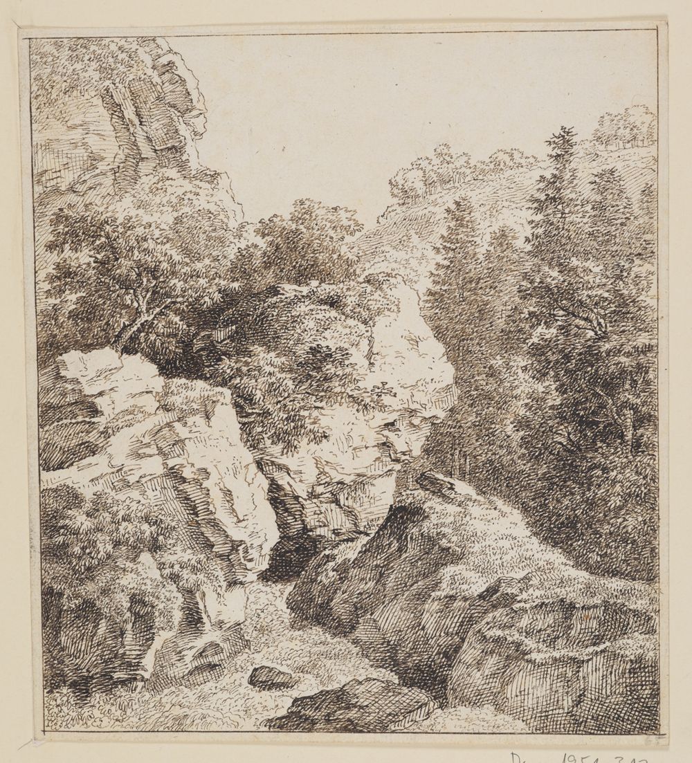 Johann Joseph Hartmann - Felsige Gebirgslandschaft mit Bach