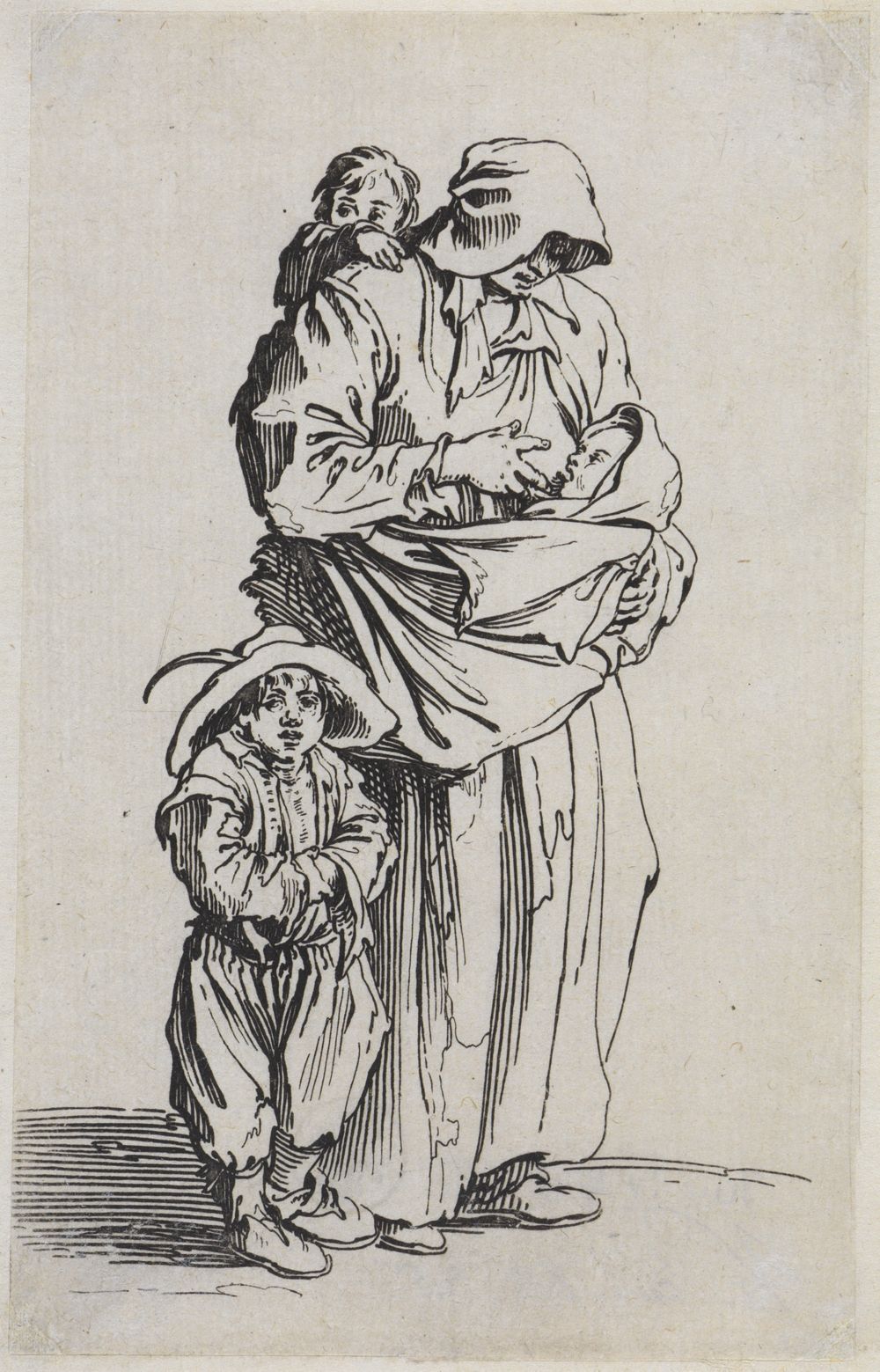 Jacques Callot (1592) - Mutter mit drei Kindern