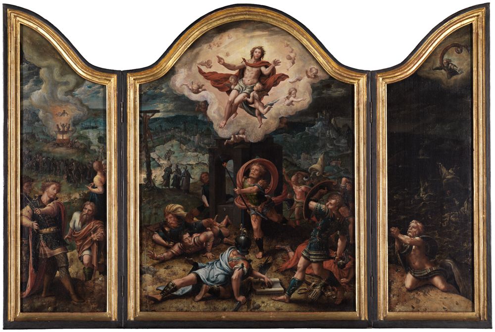 Pieter Coecke van Aelst - Flügelaltar: Die Auferstehung Christi und alttestamentarische Vorbilder