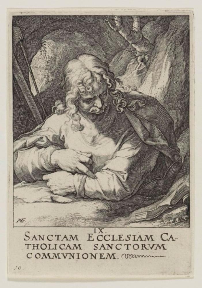 Hendrick Goltzius - Christus, die 12 Apostel mit Paulus; Blatt 10 (arabisch) (Jacobus d. J.)