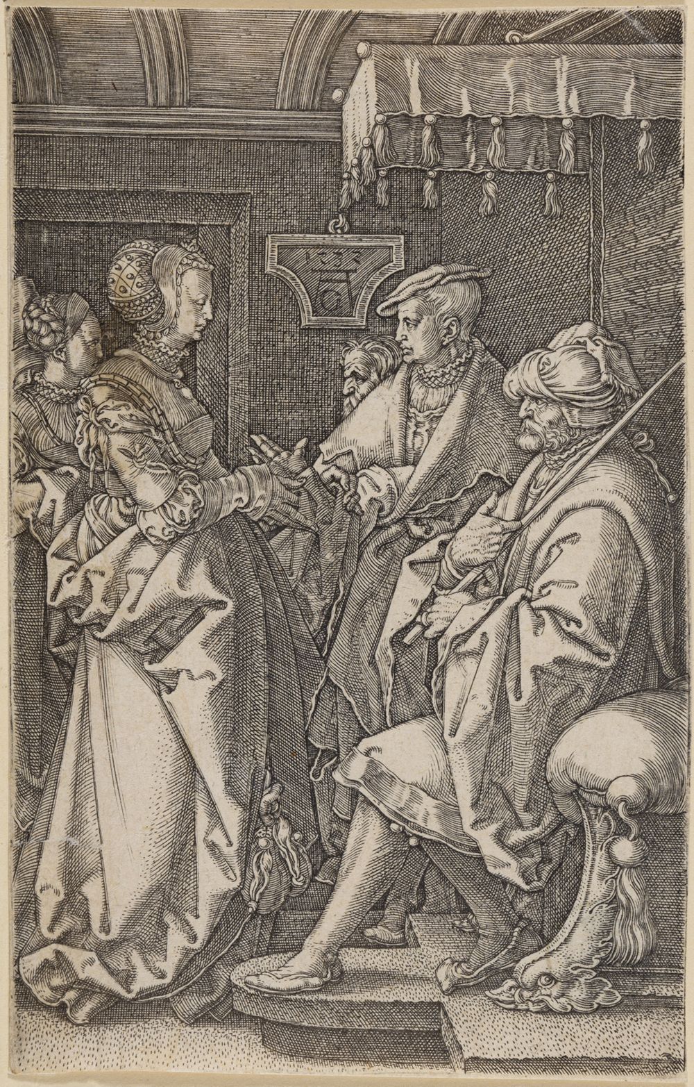 Heinrich Aldegrever - Joseph bei Potiphar verklagt (Geschichte Josephs)