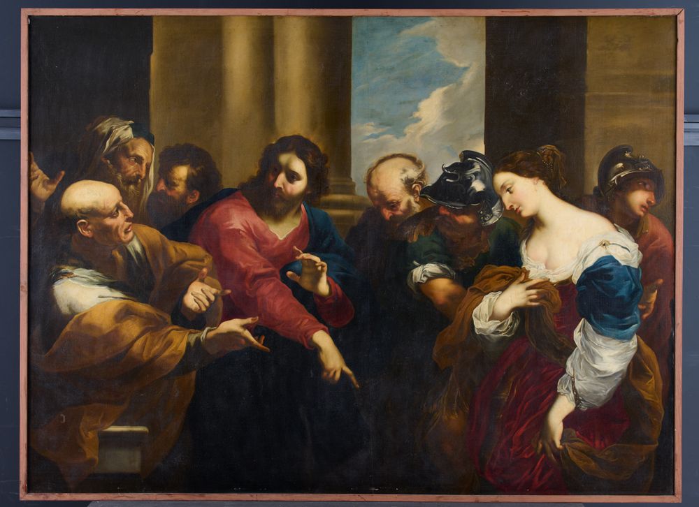 Bartolommeo Biscaino - Die Ehebrecherin vor Christus
