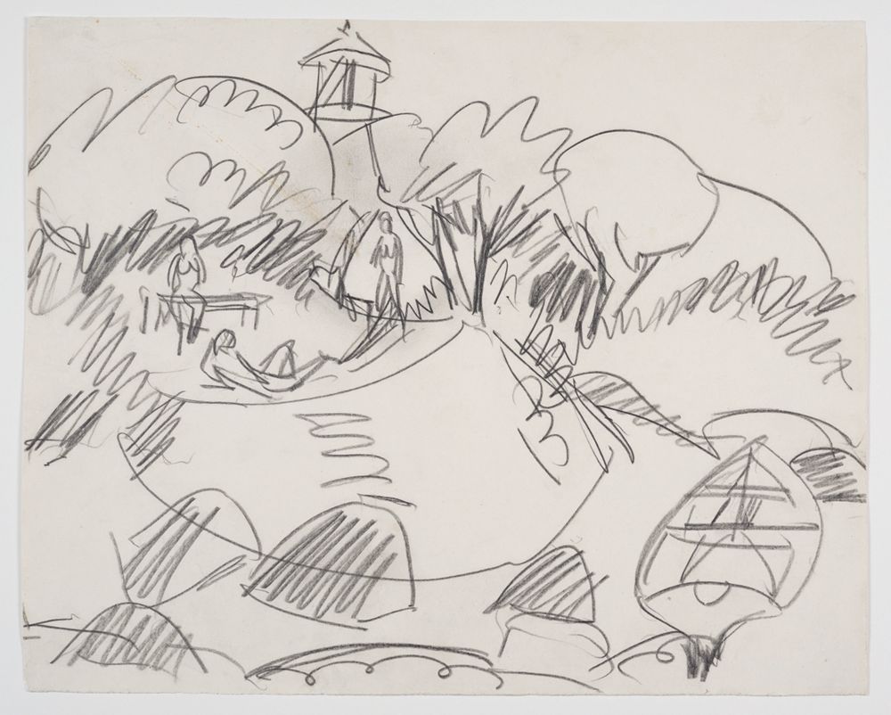Ernst Ludwig Kirchner - Fehmarnlandschaft mit drei Figuren
