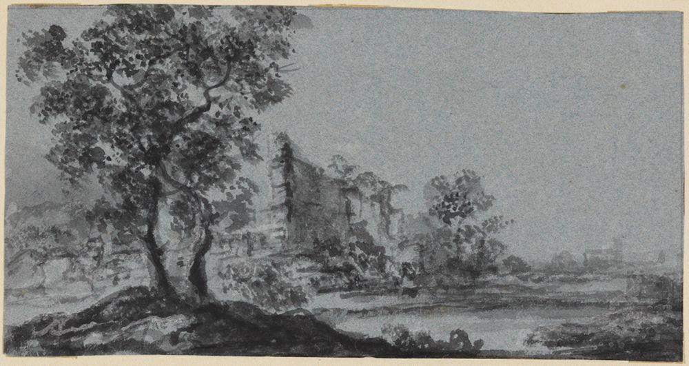 Jean Pillement - Baumlandschaft mit Ruine