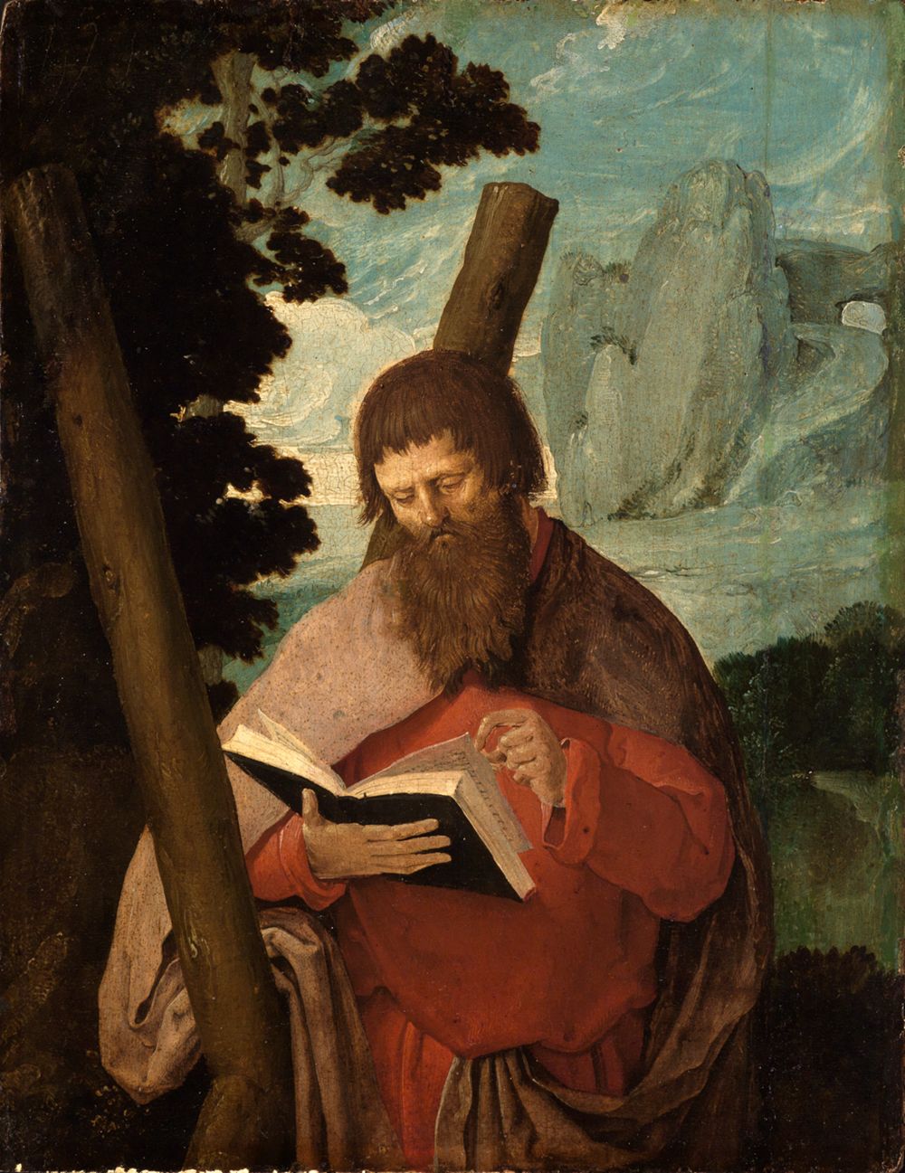 Lucas van Leyden - Der Heilige Andreas in Halbfigur