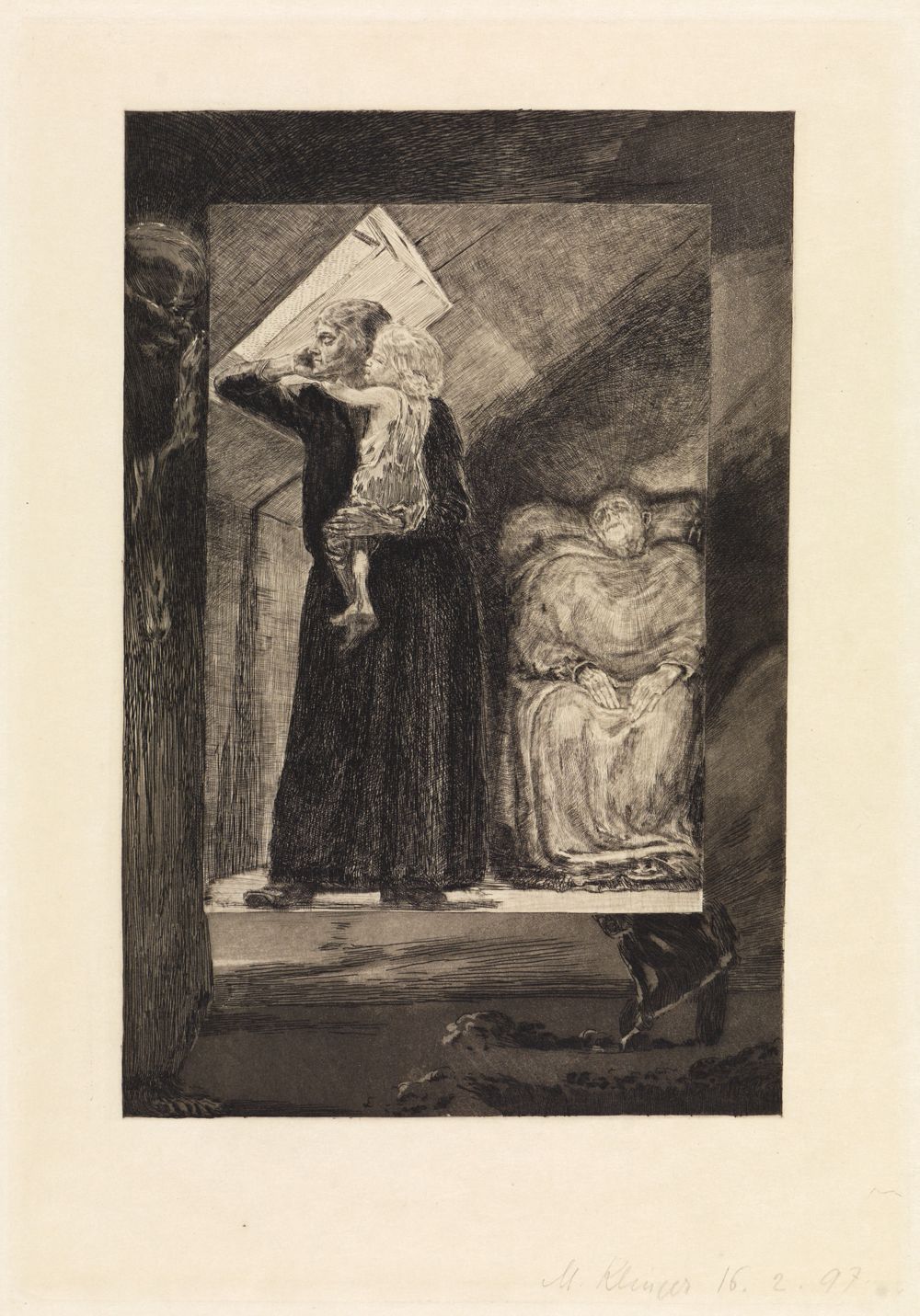 Max Klinger - Arme Familie (Vom Tode, Erster Theil, Opus XI, Blatt 9)