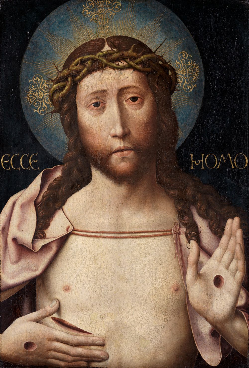 Dierick Bouts (1415) (Nachfolger) - Christus, seine Wundmale zeigend