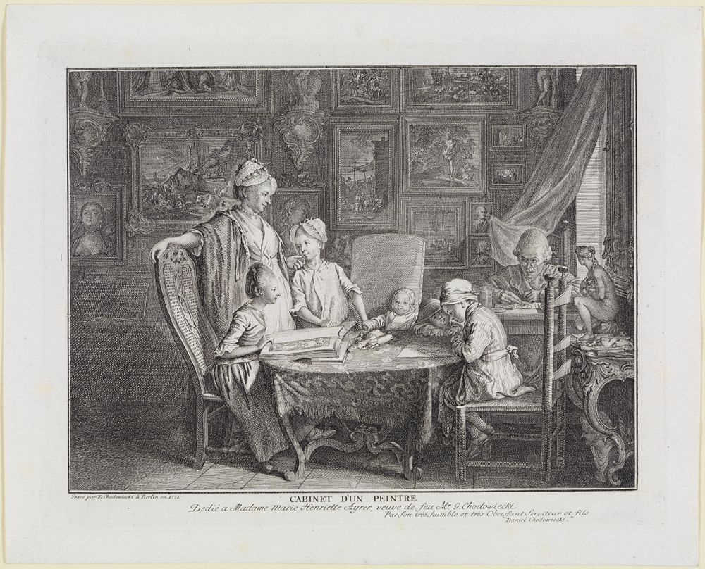 Daniel Nikolaus Chodowiecki - Cabinet dun peintre. Das Familienblatt des Künstlers.