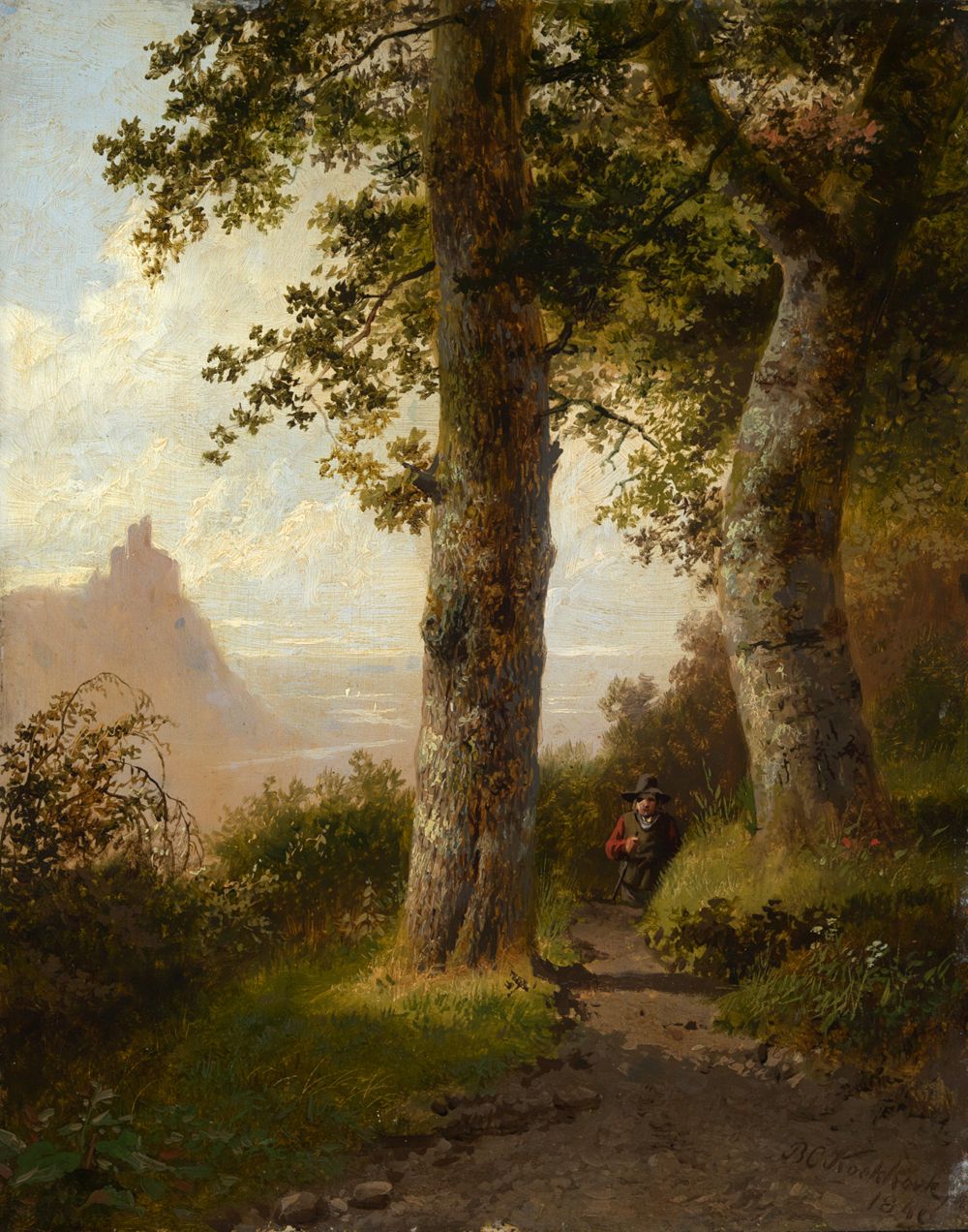 Barend Cornelis Koekkoek - Bergwald am Morgen