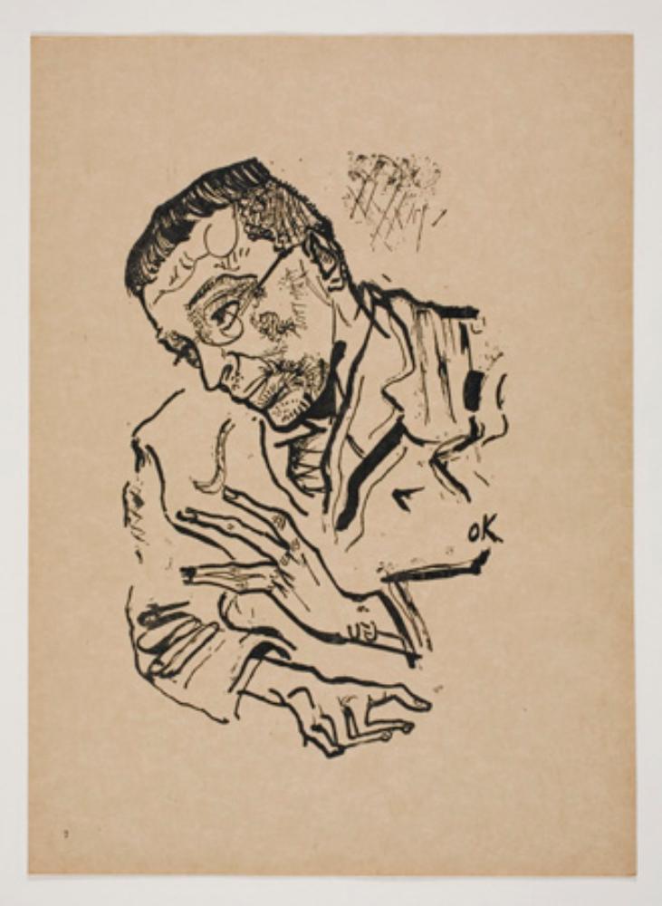 Oskar Kokoschka - Karl Kraus (Menschenköpfe, Blatt 7)