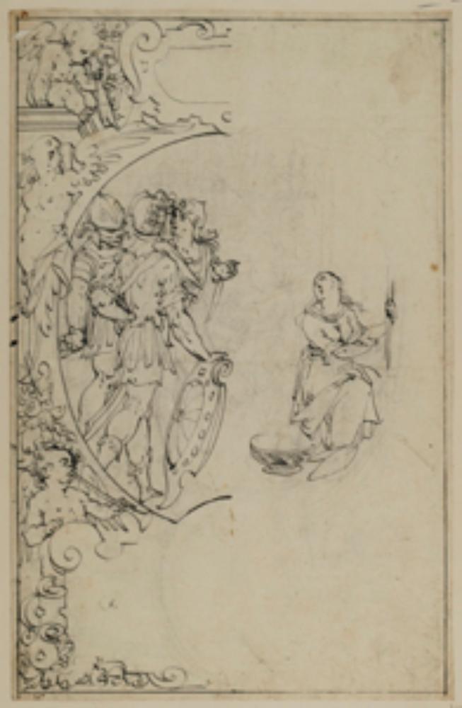 Gotthard Ringgli - Riss mit Penelope und den Freiern