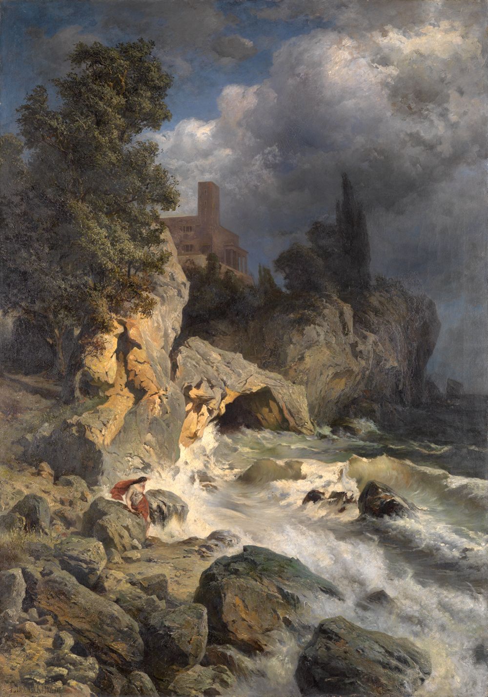 Edmund Friedrich Kanoldt - Landschaft mit Hero Leander erwartend