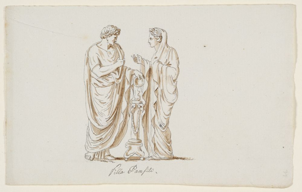 Friedrich Weinbrenner - Studie nach antiken Skulpturen in der Villa Pamphili (Konvolut mit 23 Zeichnungen, Blatt 4)