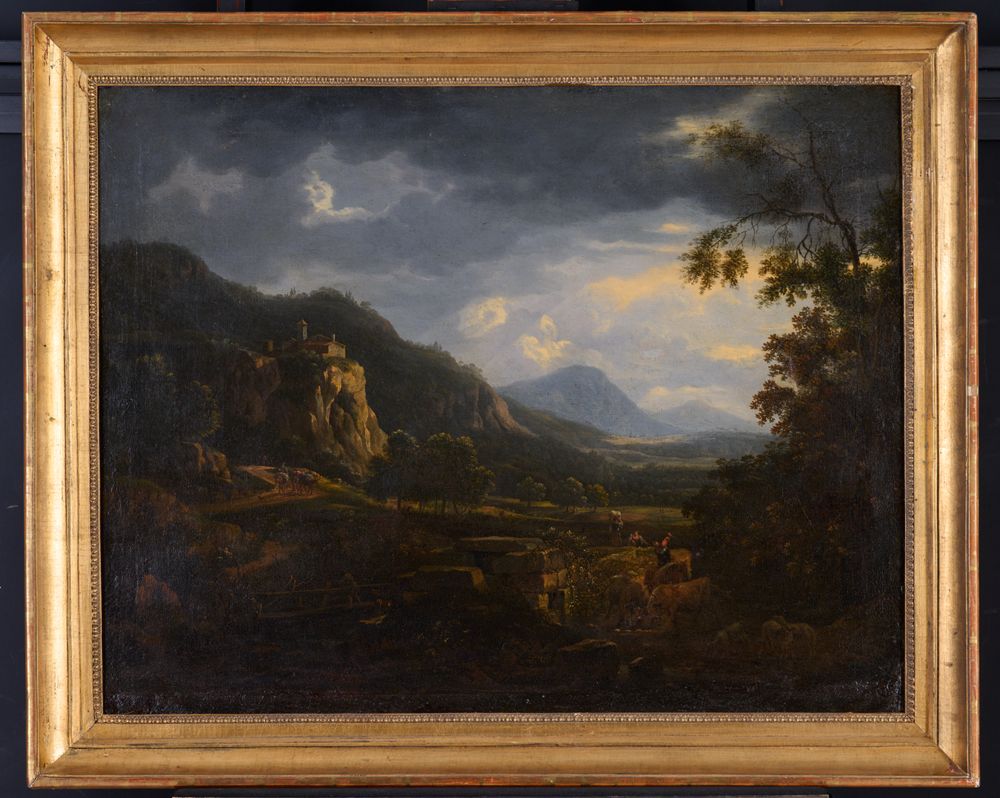 Ludwig Hess (1760) - Schweizer Gebirgslandschaft mit Furt