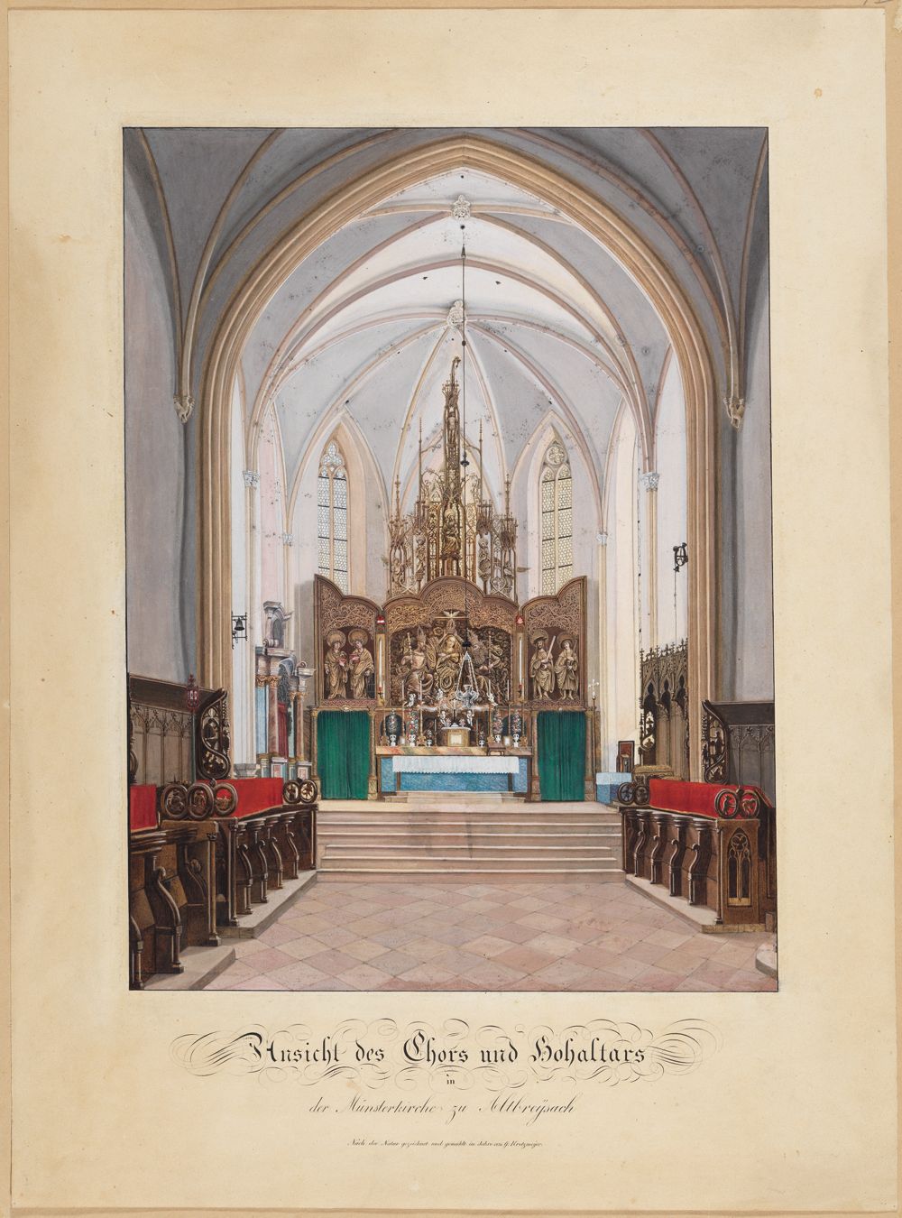 Gervas Kretschmeyr - Ansicht des Chors und Hochaltars im Münster zu Breisach