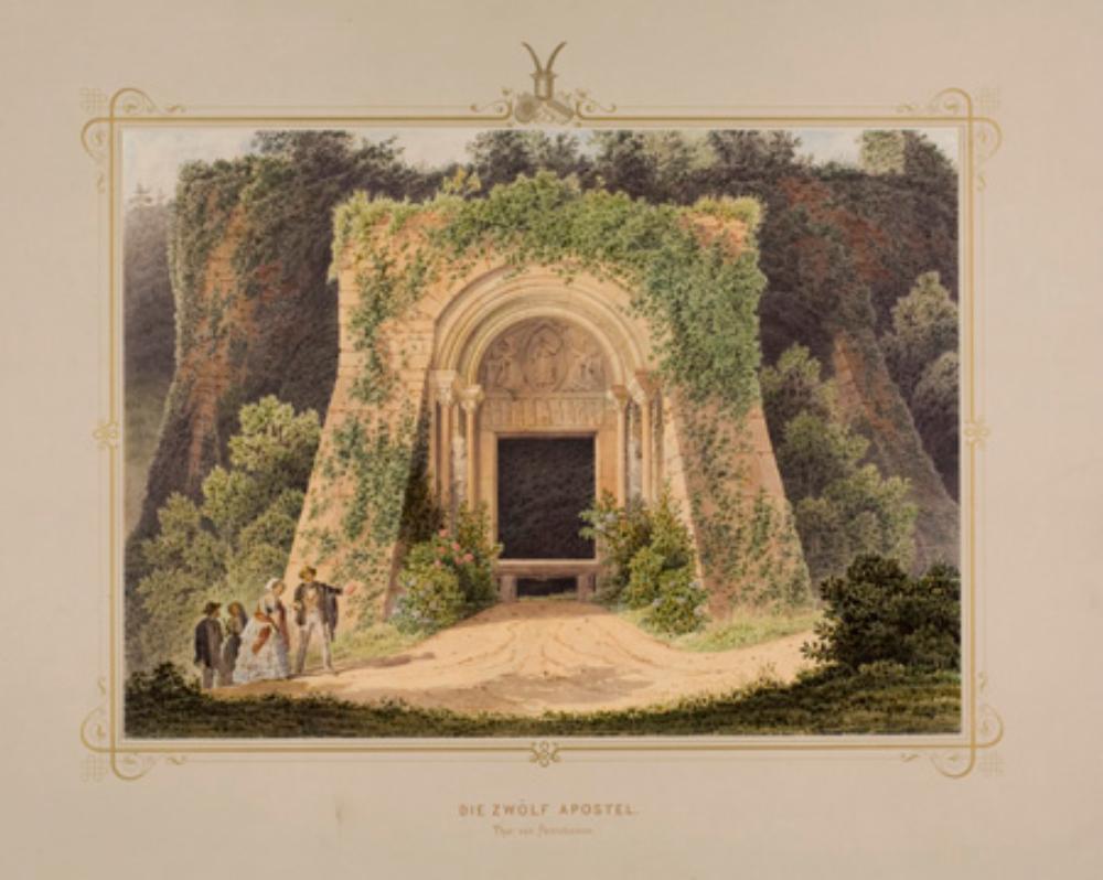 Louis Hoffmeister - Schloss Eberstein: Das Ostportal der ehemaligen Abteikirche zu Petershausen (Album mit 23 Ansichten von Schloss Eberstein und Umgebung sowie Titel- und Schlussblatt: Blatt 17)