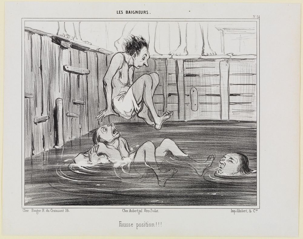 Honoré Daumier - Fausse position!!! (Les Baigneurs)