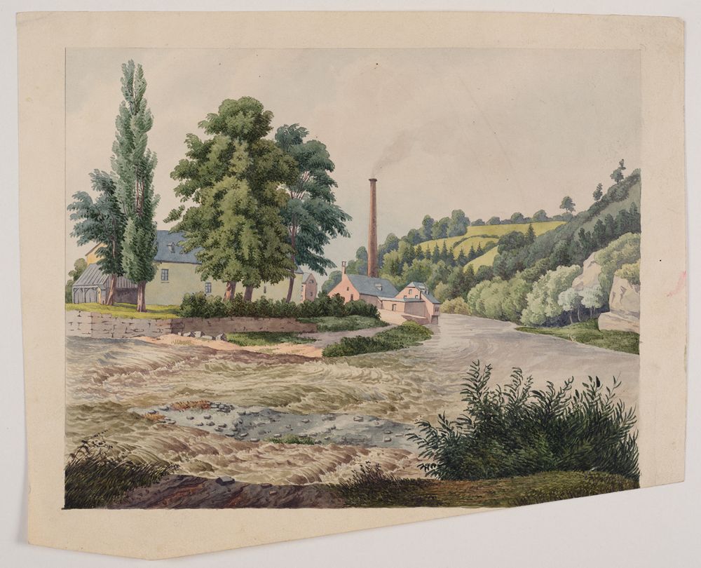 Karl Heinrich Albert Kayser - Fabrikanlage an einem Fluss