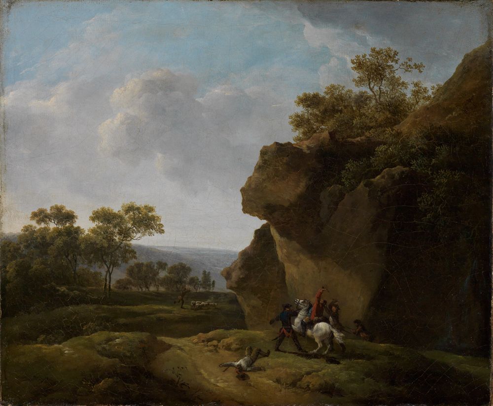 Georg Friedrich Meyer (1735) - Landschaft mit einem Überfall