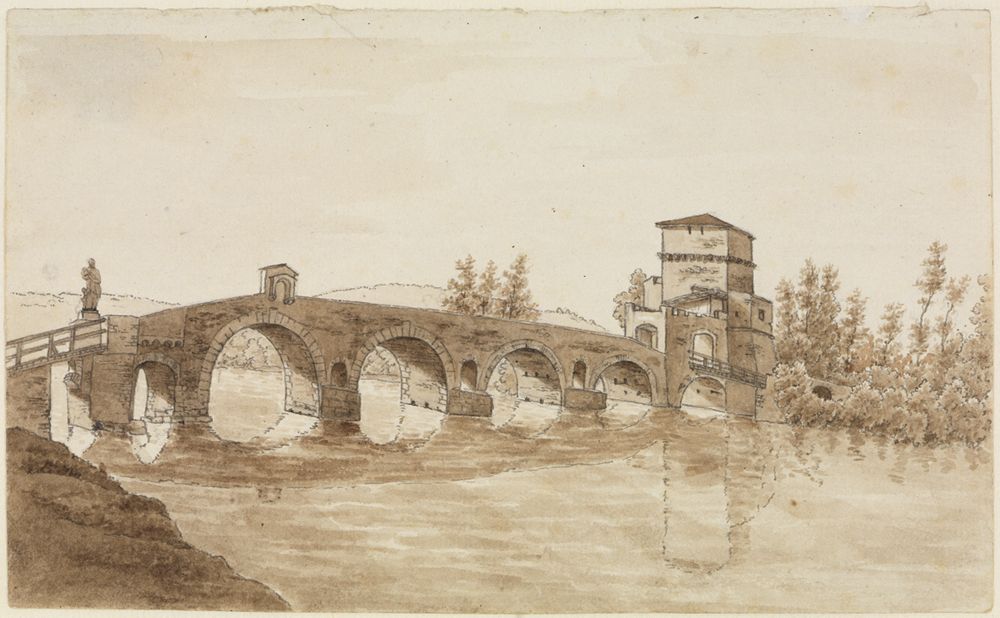 Friedrich Weinbrenner - Der Ponte Molle bei Rom