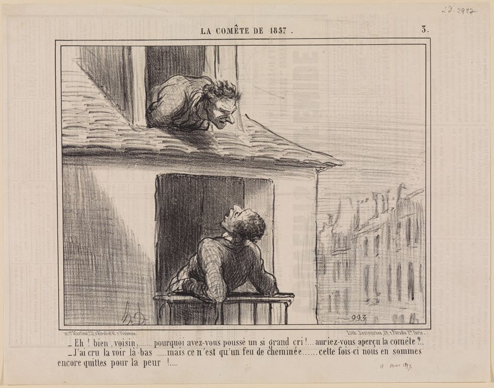 Honoré Daumier - Eh! bien, voisin,... (La Comète de 1857, Blatt 3)