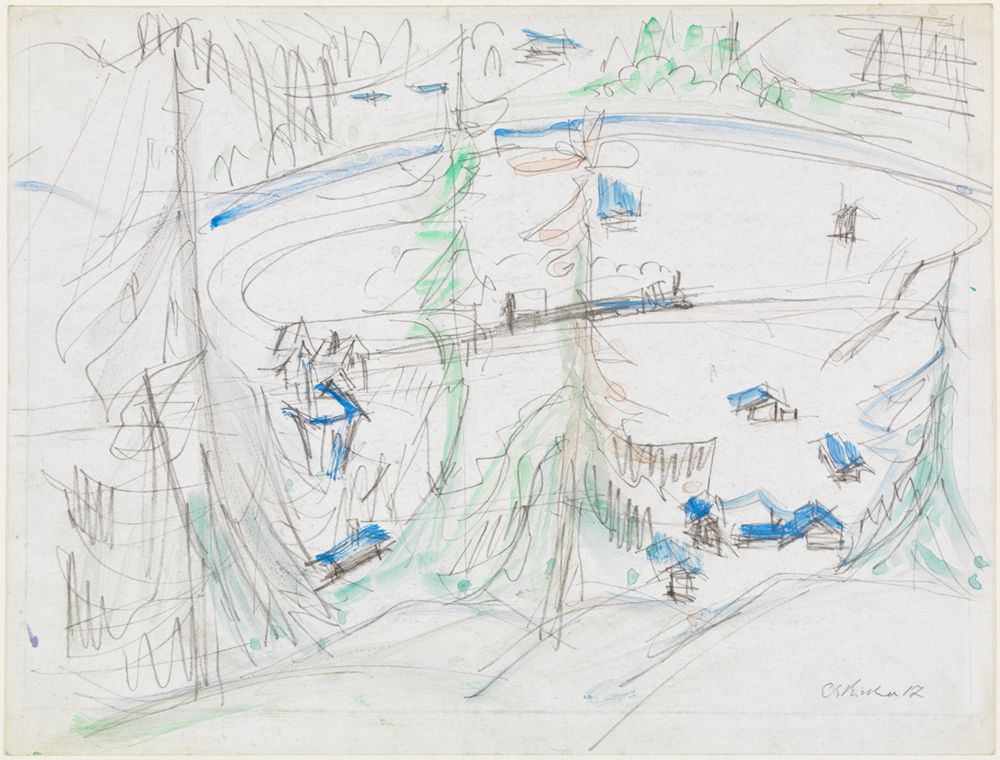 Ernst Ludwig Kirchner - Talkessel mit Häusern und Bahnlinie