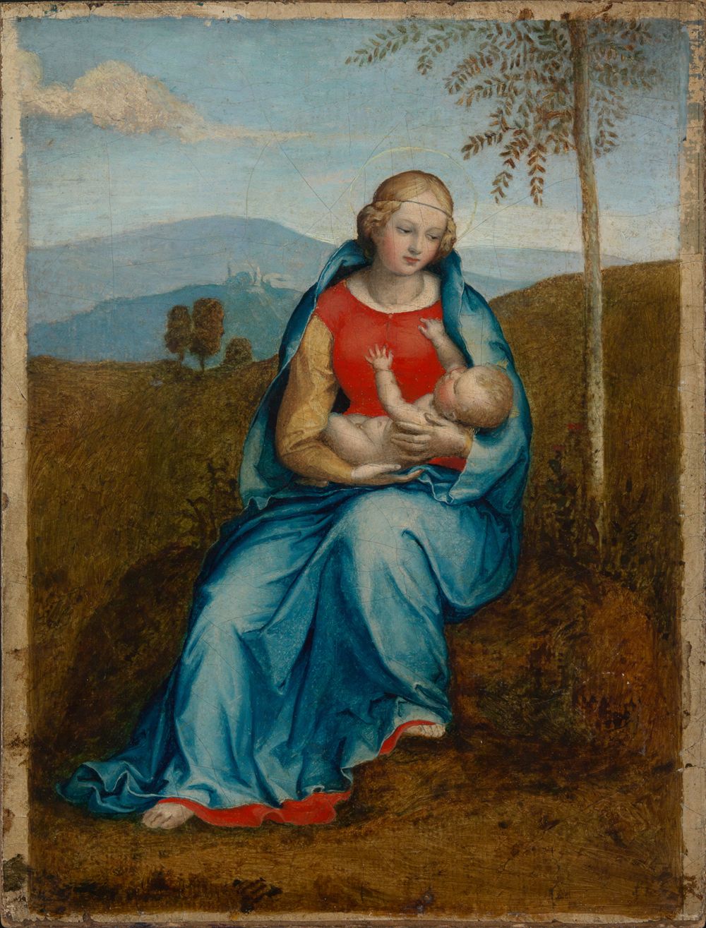 Joseph Anton Settegast - Maria mit dem Kinde vor Landschaft