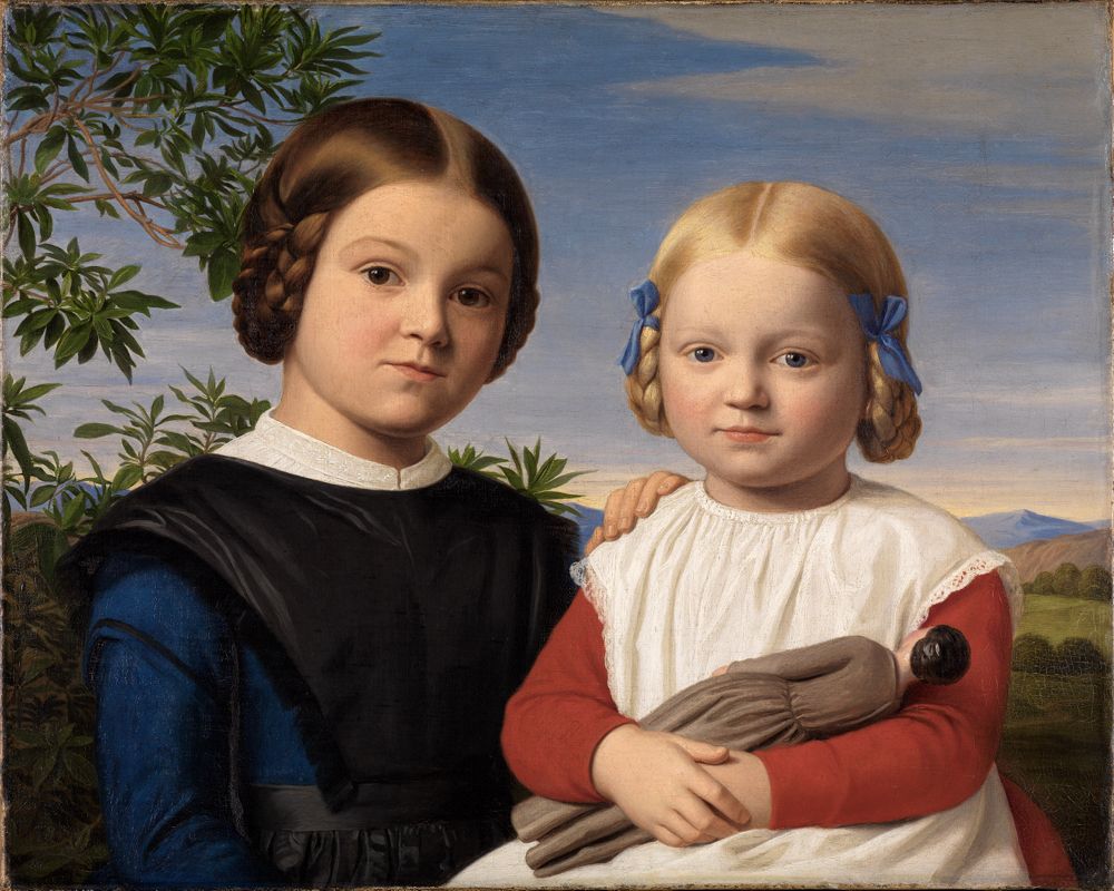 Joseph Anton Settegast - Doppelbildnis zweier Mädchen