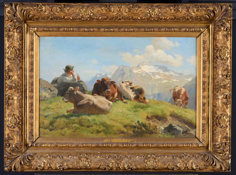 Karl Roux - Rinderhirte auf der Alm