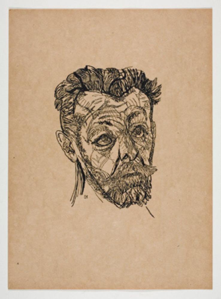 Oskar Kokoschka - Richard Dehmel (Menschenköpfe, Blatt 4)